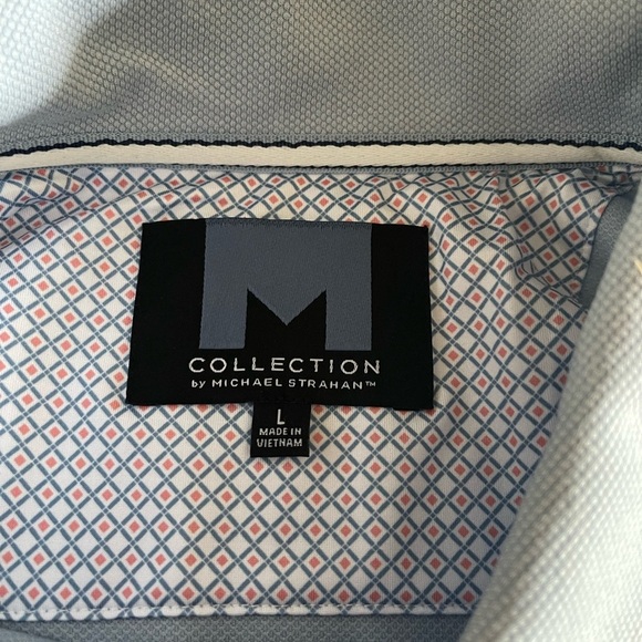 Collection Michael Strahan Blue Polo Short Sleeve Textured Size Large New - Picture 7 of 11